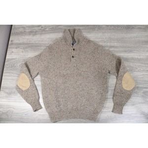 vintage PENDLETON WESTERN RAG WOOL ELBOW PATCH OUTDOORS SWEATER L